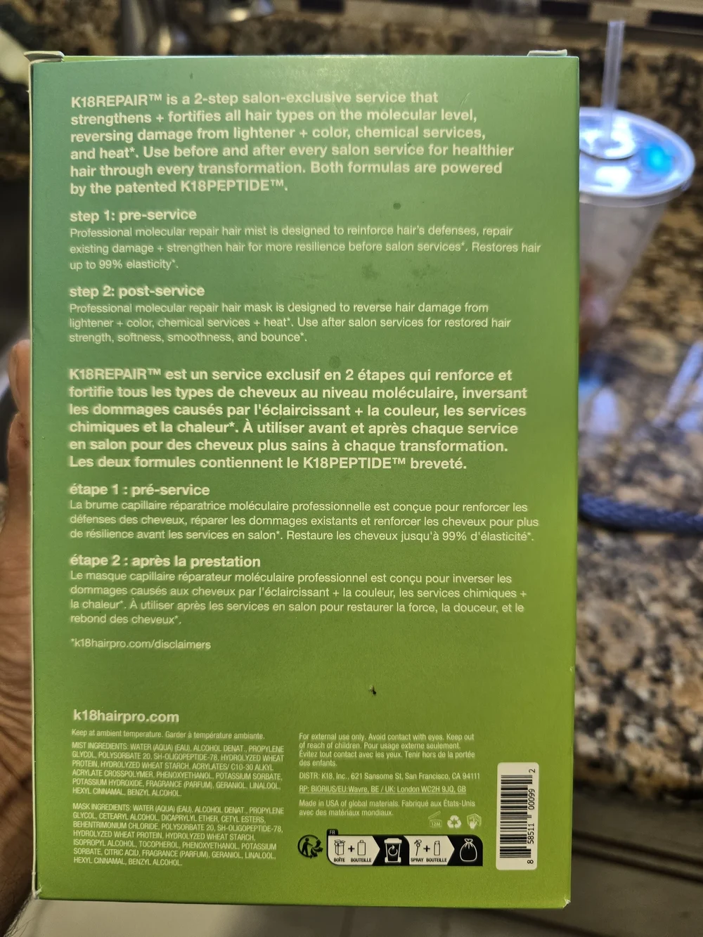 K18 REPAIR Service Kit  Mask And Mist